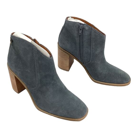 Lucky Brand Pellyon Stack Heel Bootie Castle Rock Gray Size 7.5 NWT $149 MSRP - Picture 3 of 7